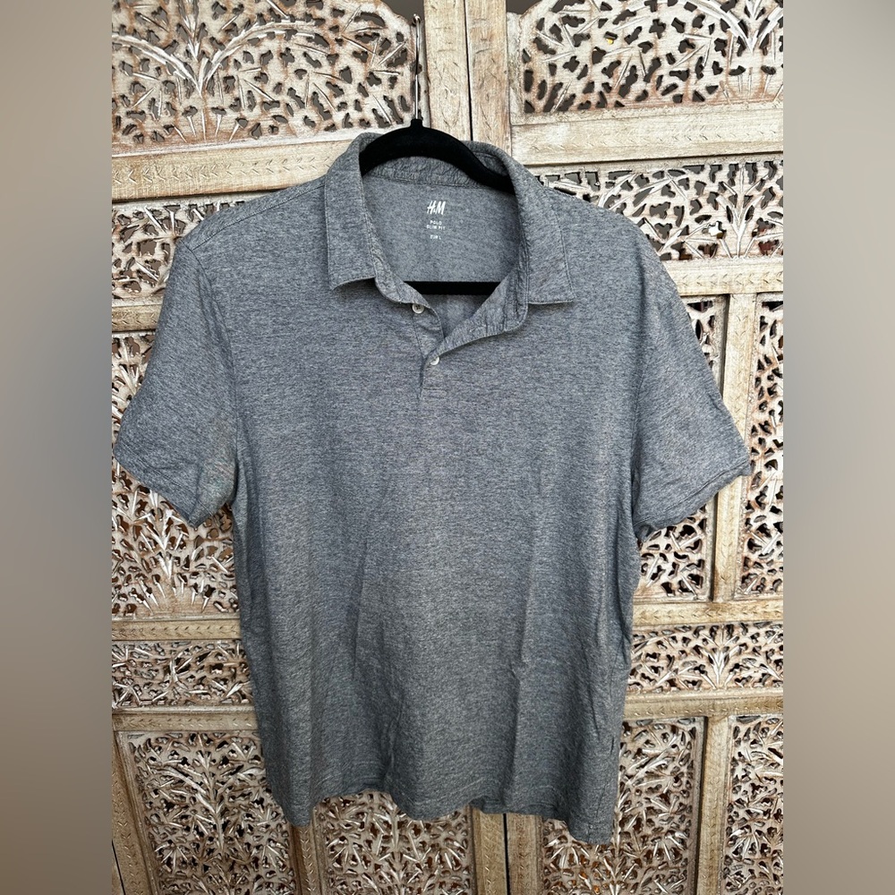 H&M Men's Gray Polo Shirt